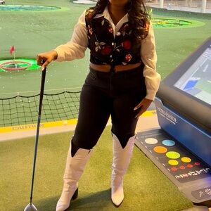 Vintage Jacalyn Smith Floral Rose Button Blouse SZ L